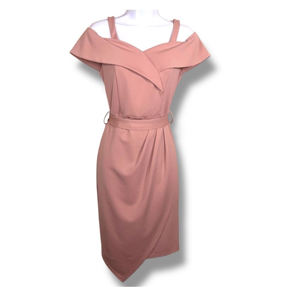 Small Jasambac Pink Event Dress Retro Pinup Stretch Cocktail Party Wedding Guest